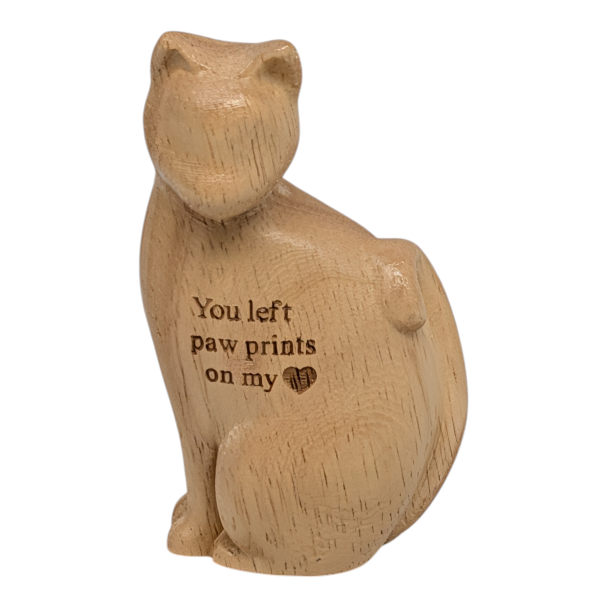 Wood Memorial Cat in Gift Box