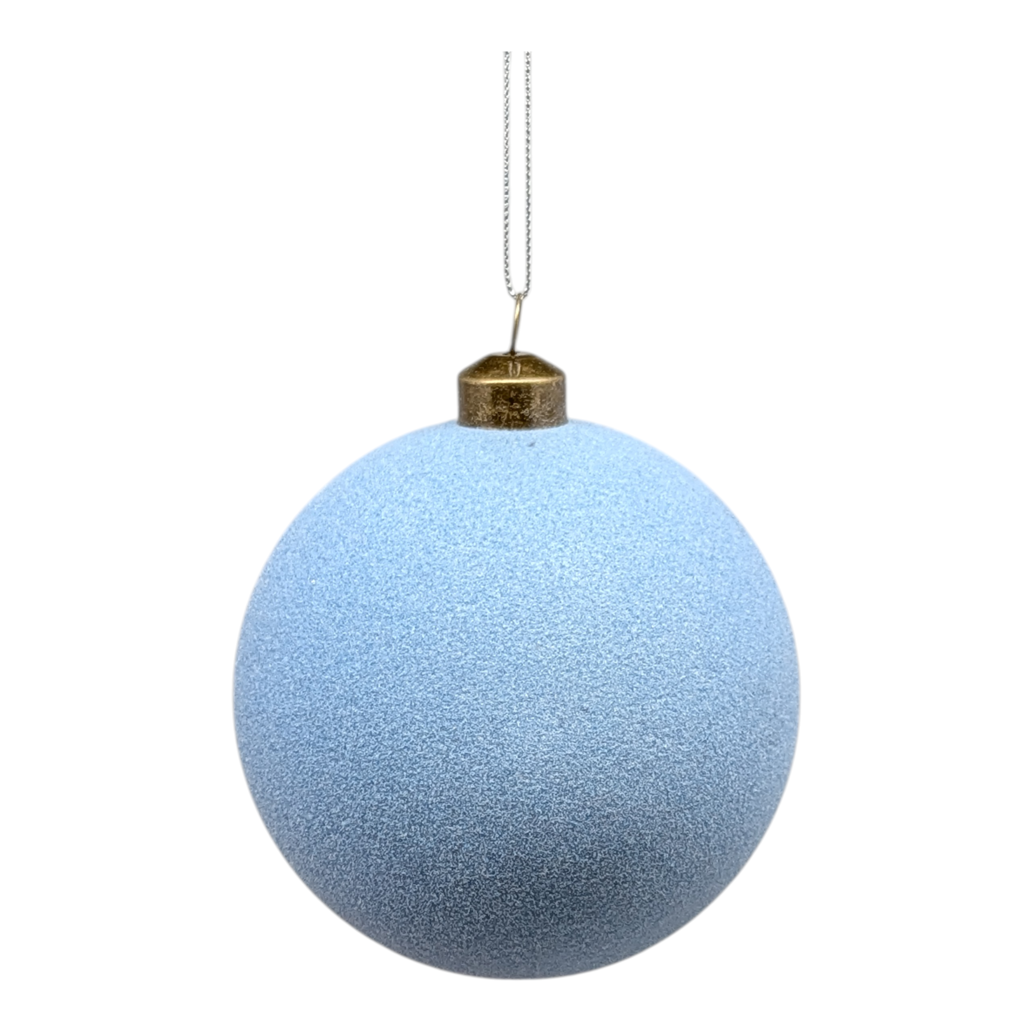 4.5-Inch Light Blue Velvet-Feel Ball Ornaments - Set of 4
