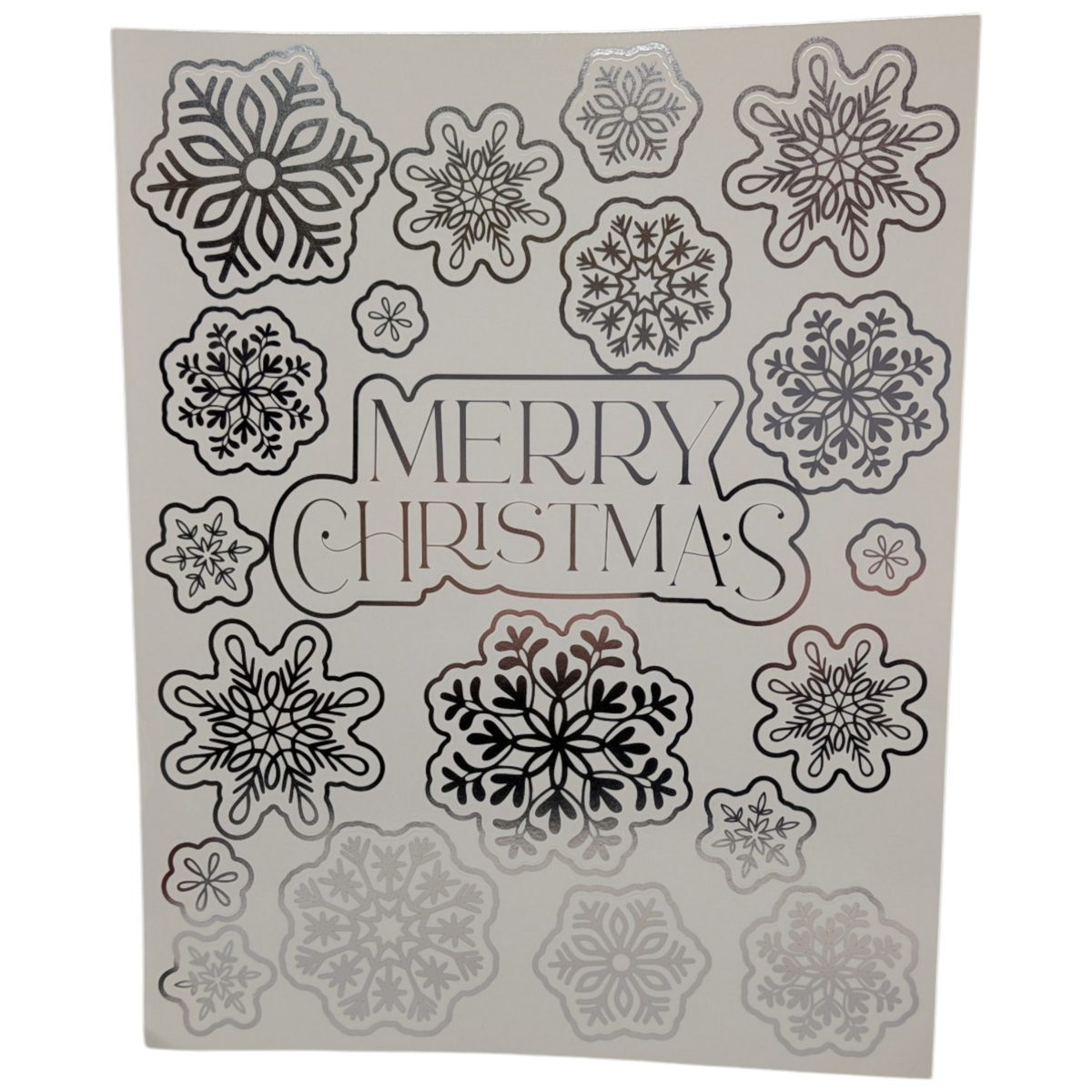 Elegant Snowflake Window Foil Cling Sheet – Minimalist Line-Art Design