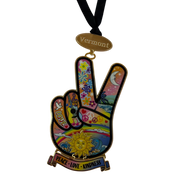 Hand Peace Sign Vermont Metal Ornament
