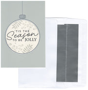 'Tis the Season to Be Jolly Silver Foil Embossed Ornament Card Collection
