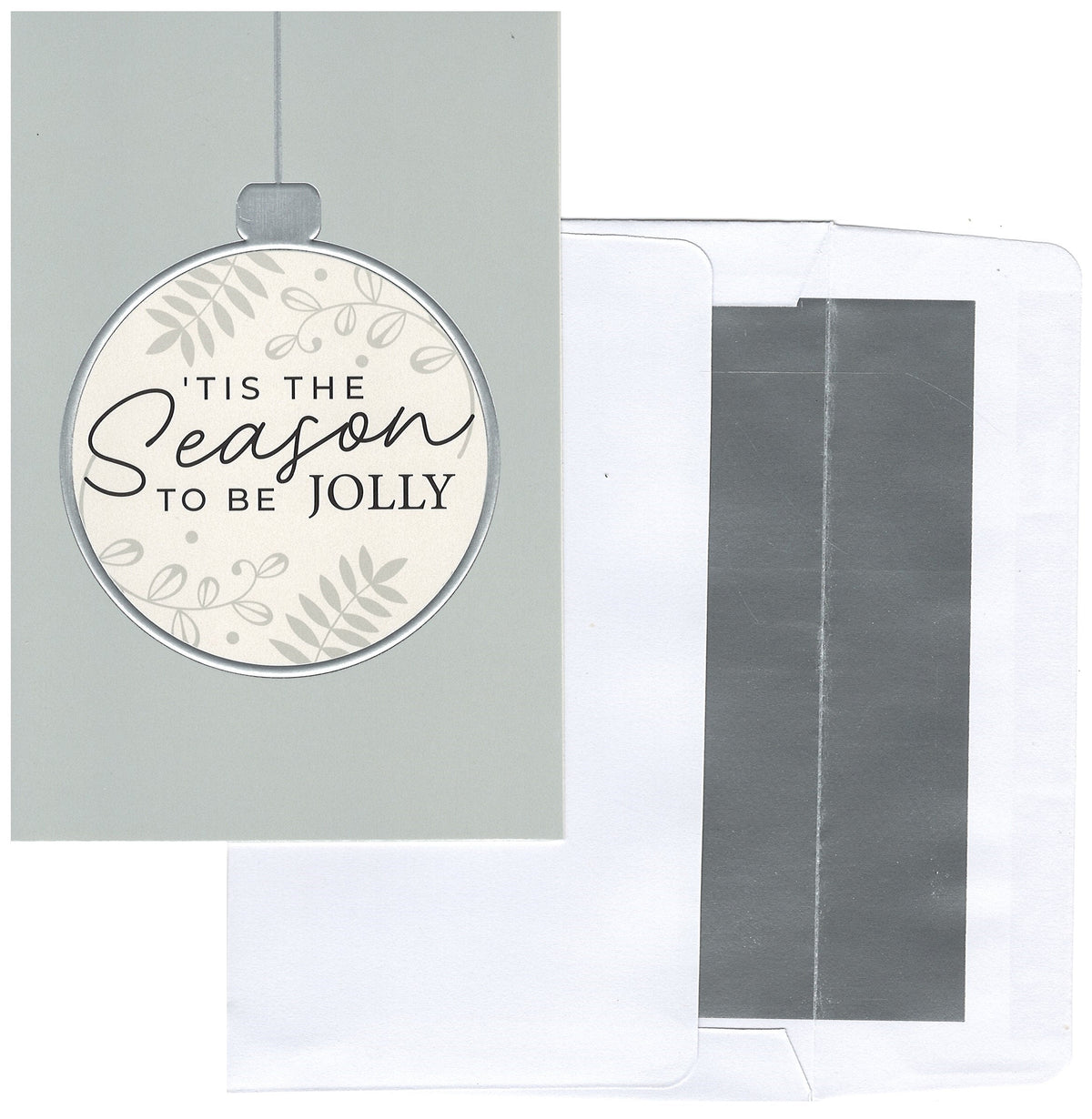 'Tis the Season to Be Jolly Silver Foil Embossed Ornament Card Collection