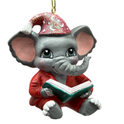 Festive Jungle Elephant Pajama Ornament