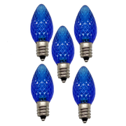 C7 Faceted LED Bulb - 5 Piece - Blue