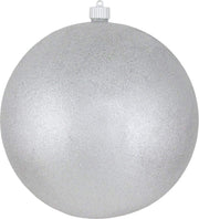 10" Commercial Shatterproof Ball Ornament - Silver Glitter