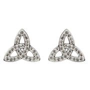 Sterling Silver White Swarovski Crystal Trinity Earrings