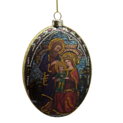 Stained Glass Style Holy Family Mary, Joseph and Jesus Ornament