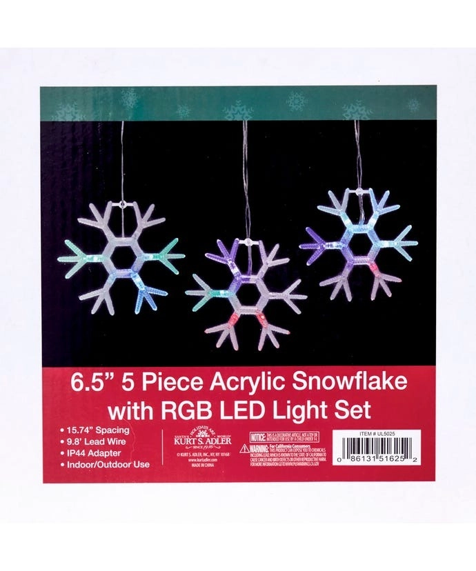 Acrylic Snowflake Light Set – 5 Piece Set