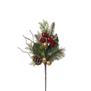 Festive Pine and Berry Floral Pick
