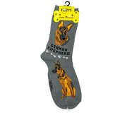 German Shepherd Crew Socks on Grey