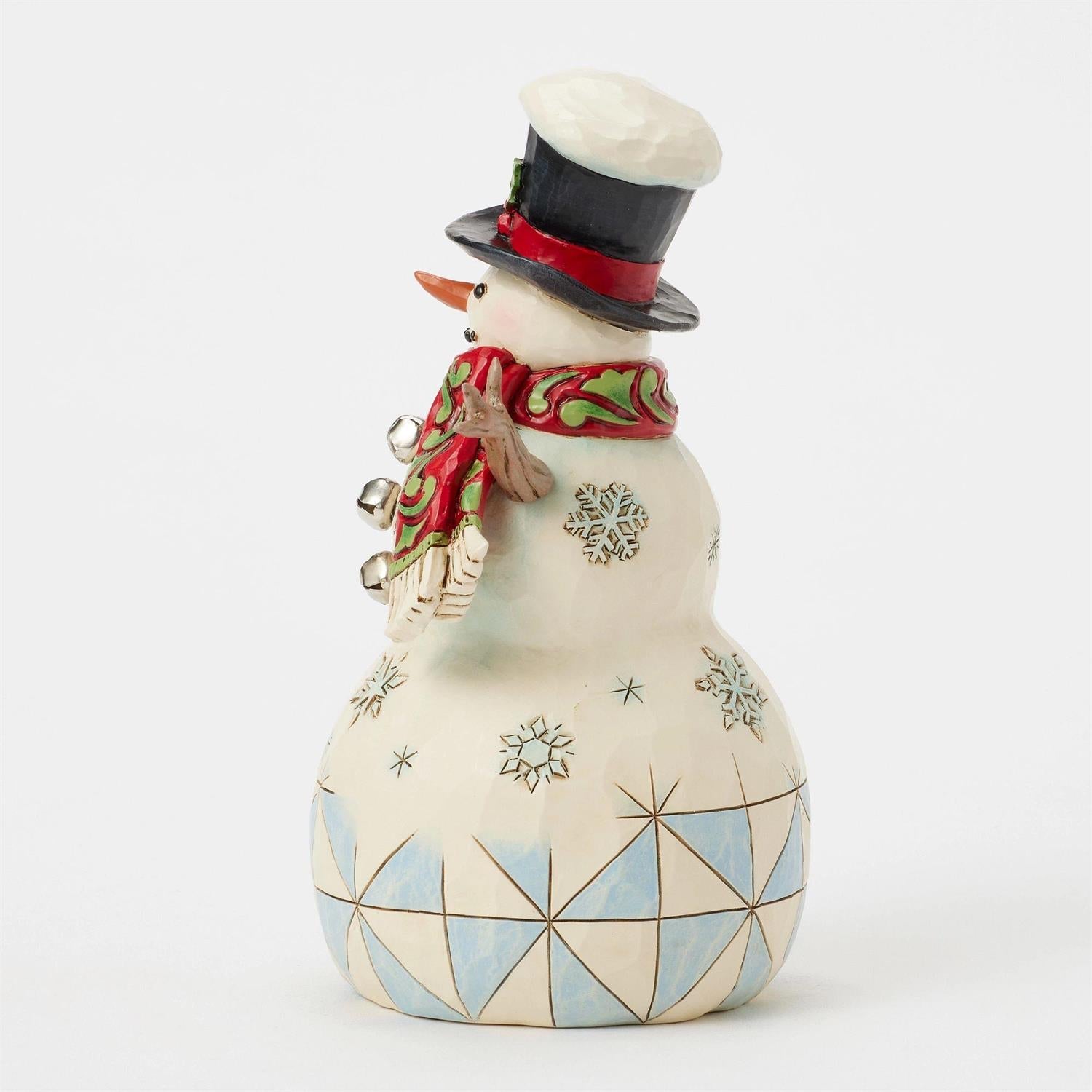 Snowman with Cardinal and Twig Figurine