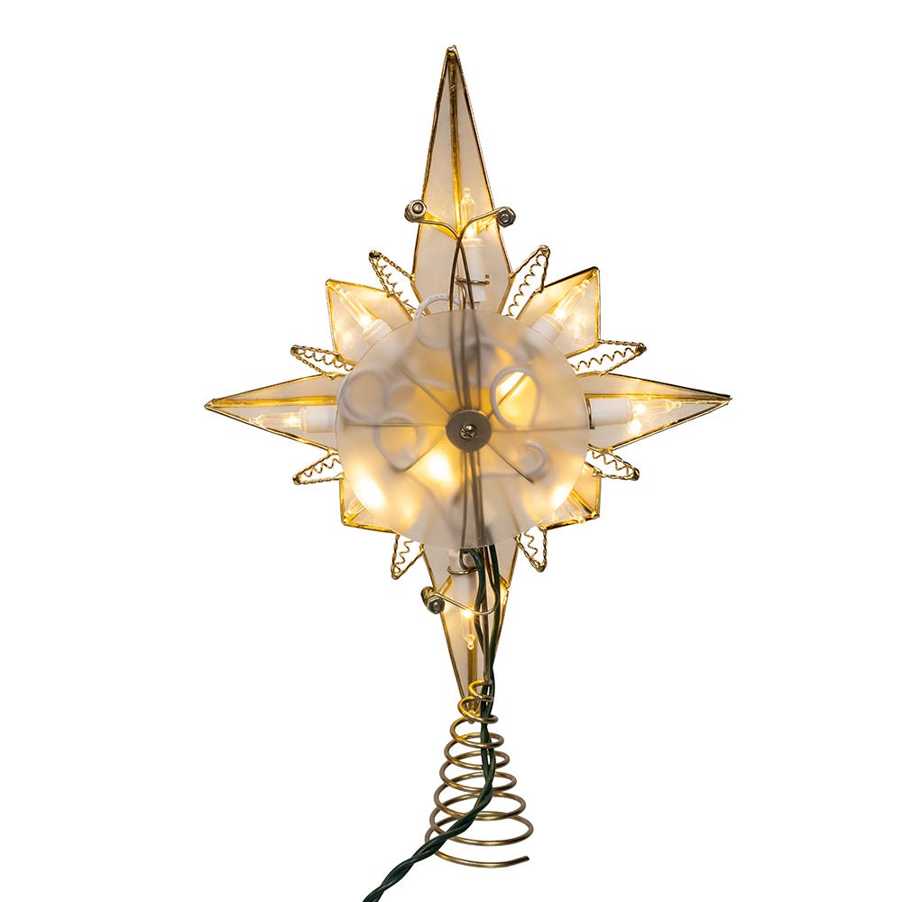 Glistening LED Capiz Bethlehem Star Treetop