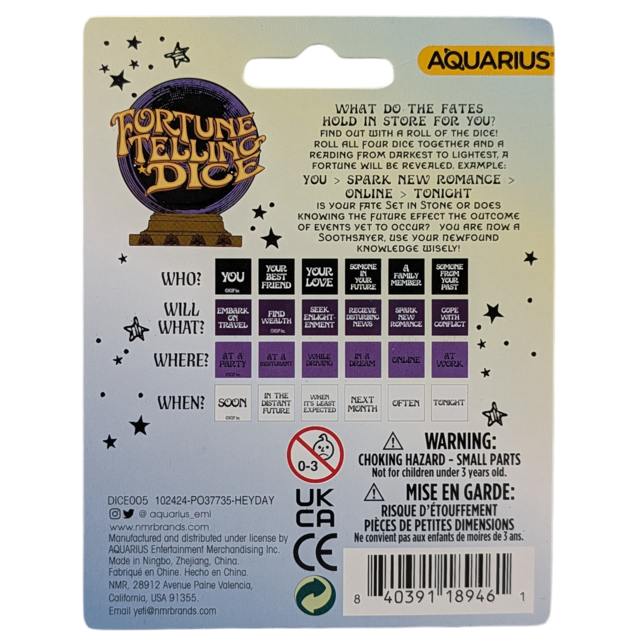 Fortune Telling Dice Rolling Game (4 Dice)