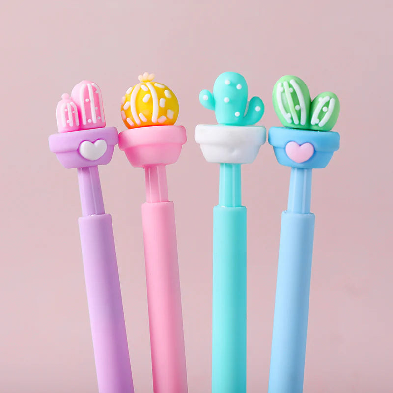 Gel Pen Cactus Bright Colors Heart Planter Pot (Sold Individually) by Homeportonline