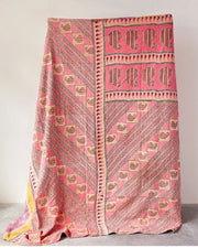 Kantha Stitched Throw Blanket Vintage Coverlet 86" Square - Fabrics & Patterns Will Vary by Homeportonline