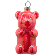 Glow In The Dark Bear Ornament - Pink