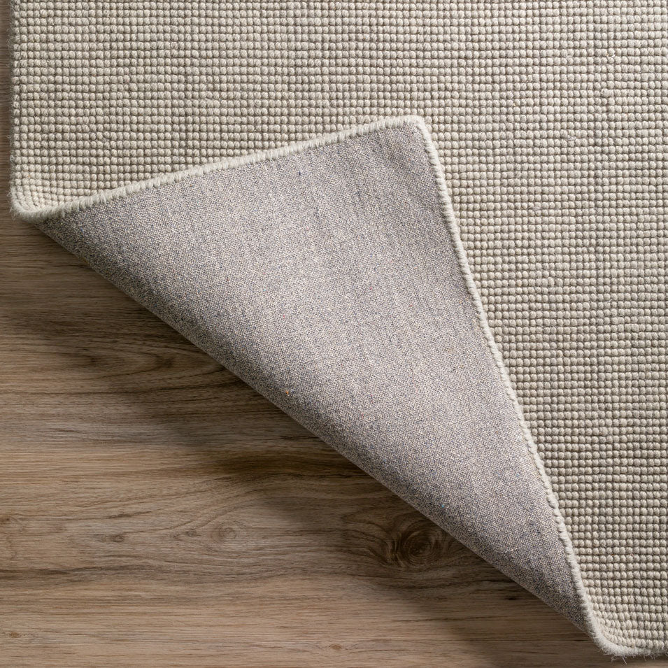 Monaco Popcorn Wool Rug Silver 5' X 7'6" by Homeportonline