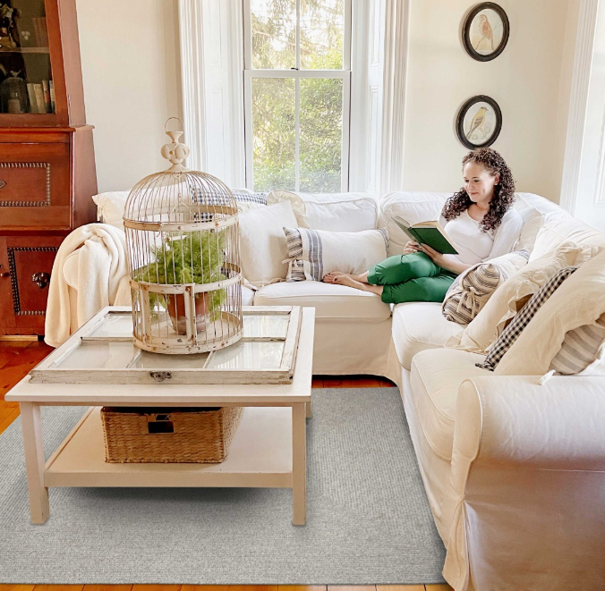 Ultra Durable Braided Rug Sample Slate 10" X 10" by Homeportonline