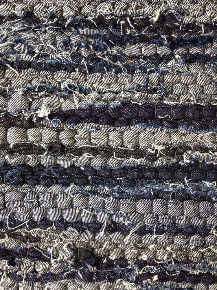 Rag Rug 2' X 3' Denim by Homeportonline