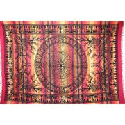 Tapestry Single Size Overprint Madras Elephant Red by Homeportonline
