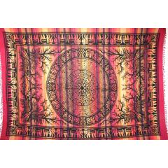 Tapestry Single Size Overprint Madras Elephant Red by Homeportonline