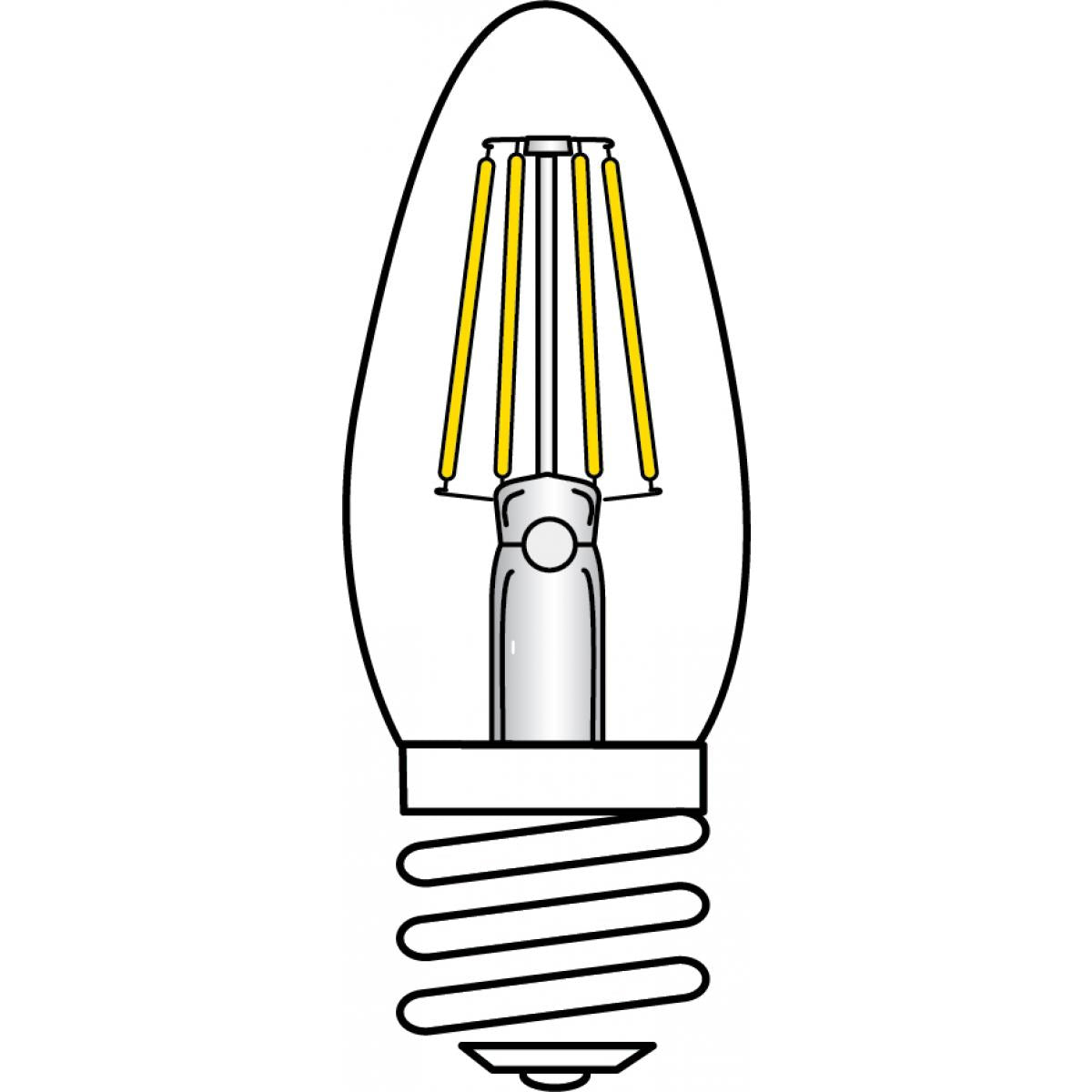 LED Light Bulb Torpedo, Dimmable, 4.5W (40W Equivalent), 470 Lumens, 2700K CCT by Homeportonline