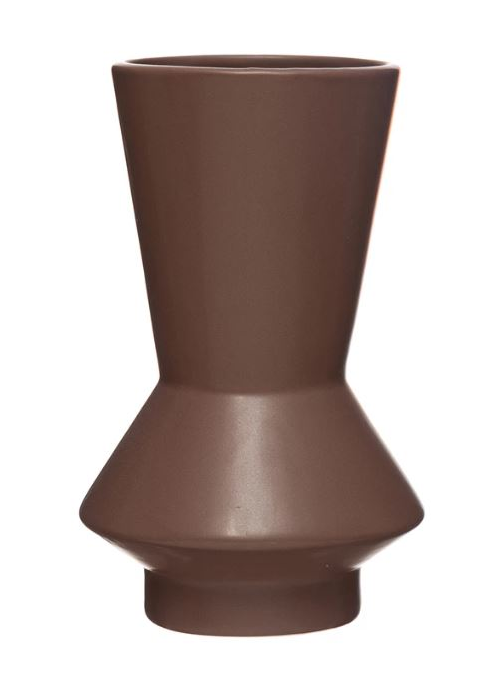 Vase Stoneware Matte Aubergine 7.75" High by Homeportonline