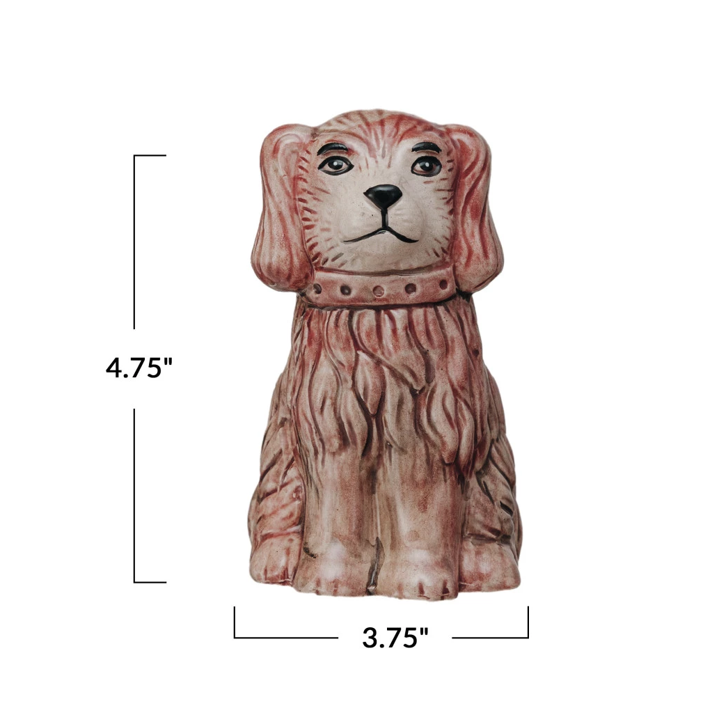 Vase Stoneware Vintage Reproduction Dog Pink 4.75"h by Homeportonline