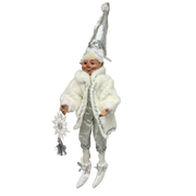Posable Whimsical Winter Elf With Snowflake