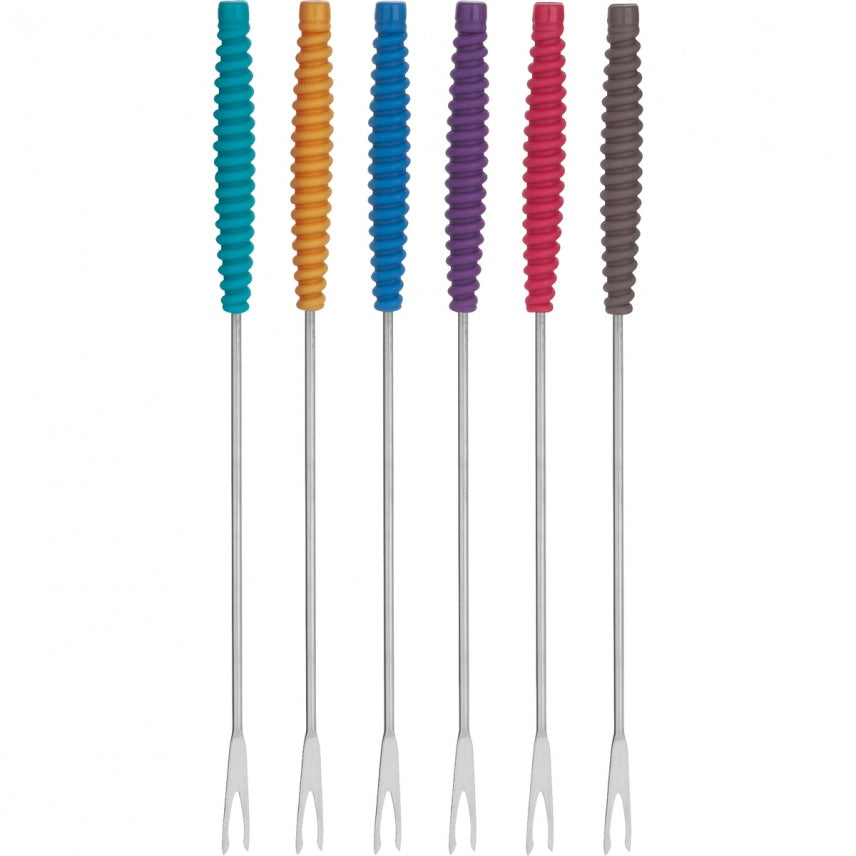 Fondue Forks With Colorful Handles - Set of 6 by Homeportonline