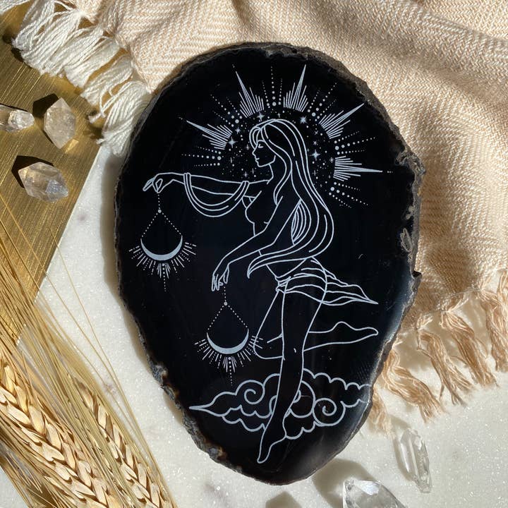 Zodiac Symbol Agate Slices Astrology Sign Horoscope