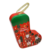 Christmas Stocking Cookie Tin Ornament - Merry Christmas