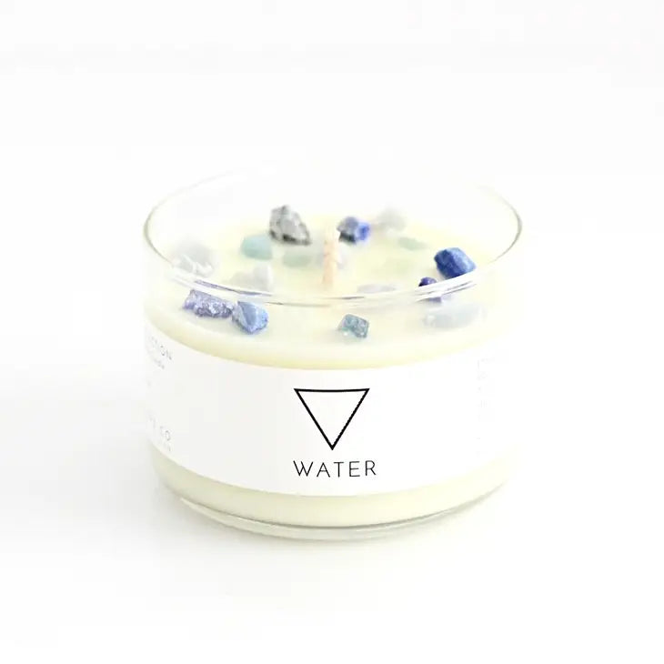 Water - Zodiac Inspired Crystal + Essential Oil Candle by Wild Lark