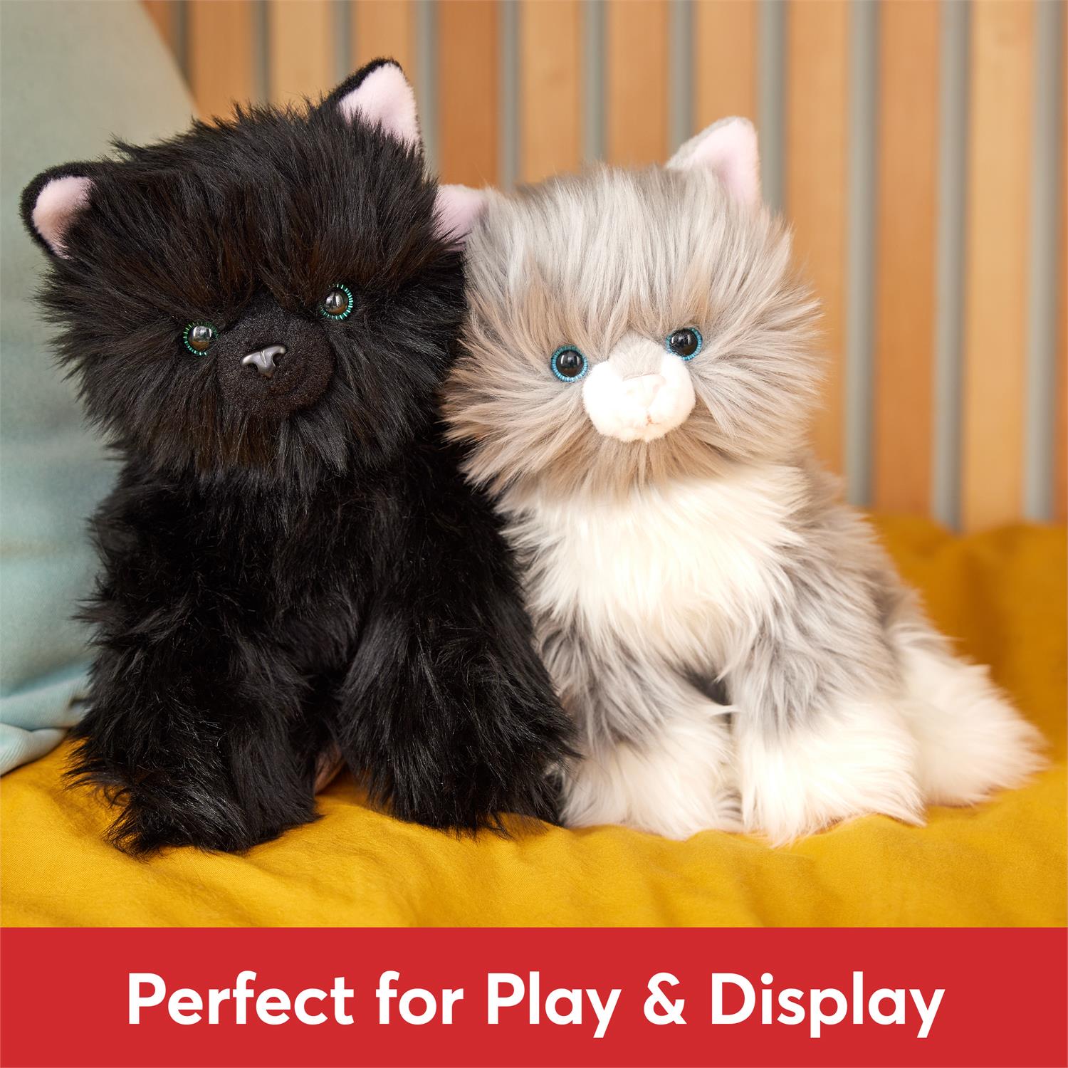 Plush Cat & Dog Collection Kitten Xavier Black 9" by Homeportonline