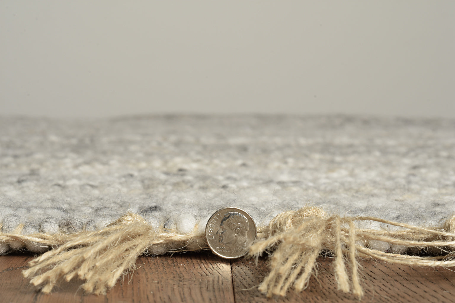 Verginia Berber Collection Natural & Black Rug 5.3' x 7.6' by Homeportonline