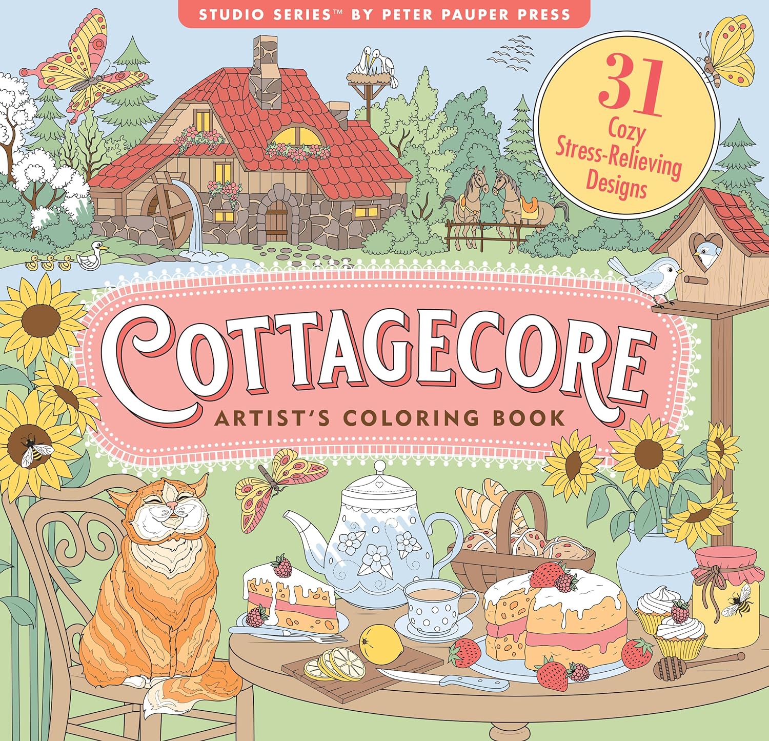 Artist's Adult Coloring Book Cottagecore by Homeportonline