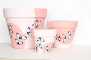 Rose Leafy Pattern Planter + Saucer