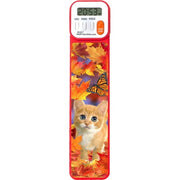 Mark-My-Time 3D Autumn Kitten Digital Bookmark and Reading Timer - Red