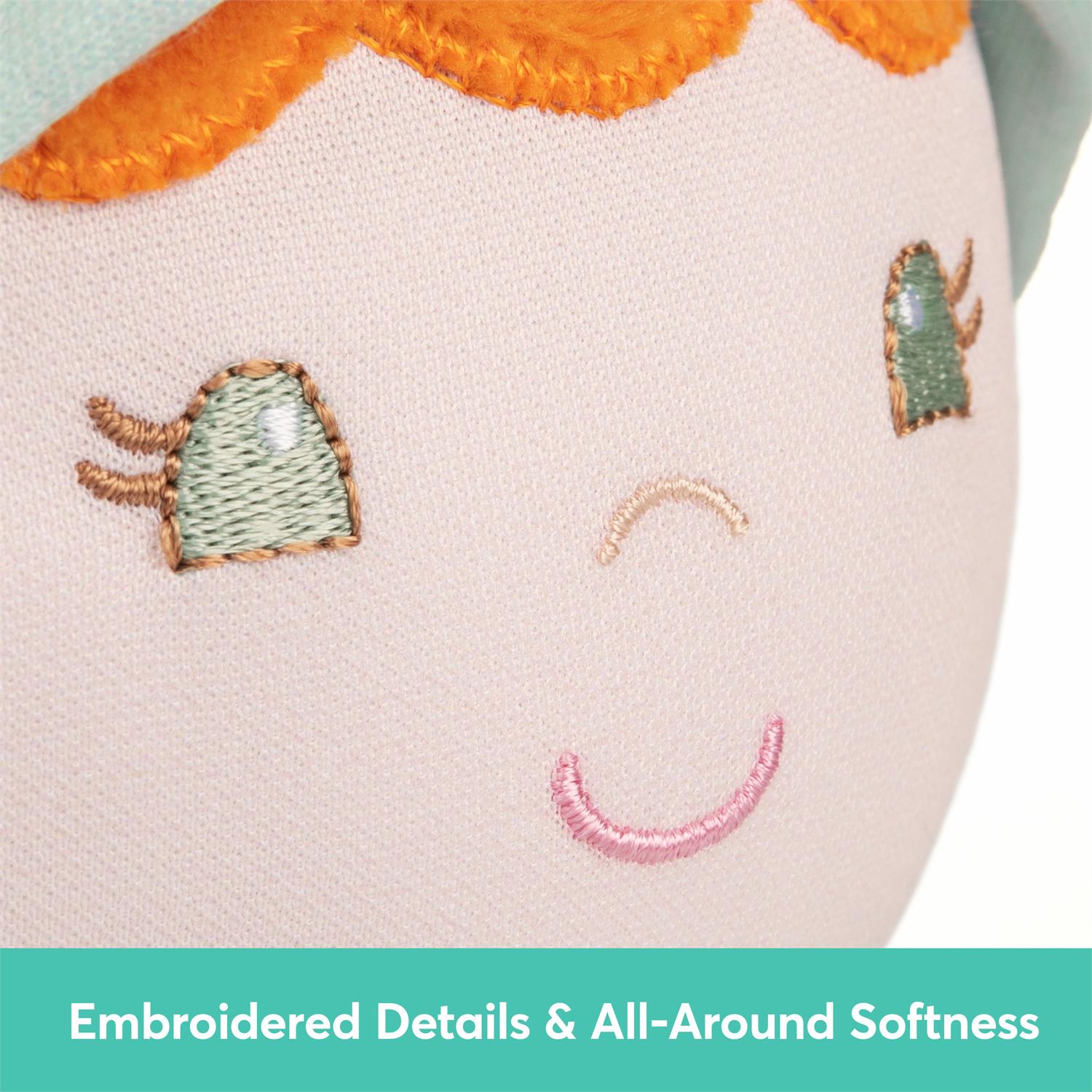 Plush Baby Doll Sustainable Daphnie Dressed In A Green Onesie by Homeportonline