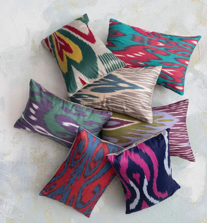 Pillow Lumbar Ikat Multi Color Unique Find - Each One Will Vary by Homeportonline
