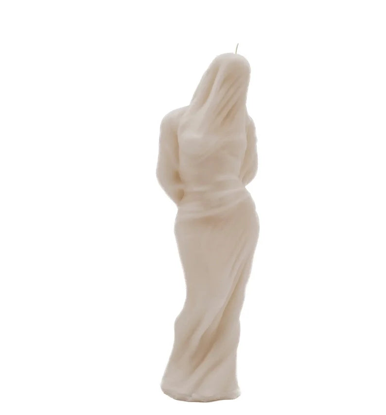 Full Veiled Woman Pillar Candle