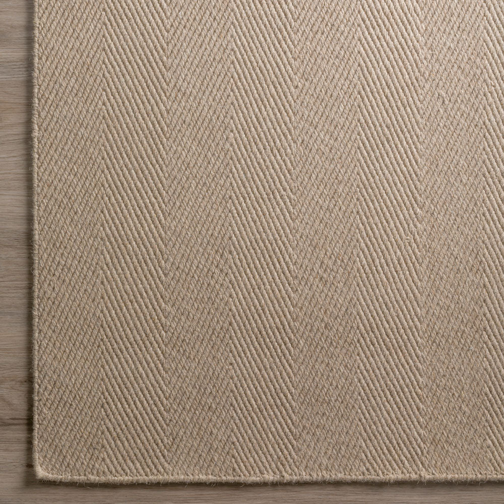 Monaco Herringbone Wool Rug Putty 3'6"X5'6" by Homeportonline