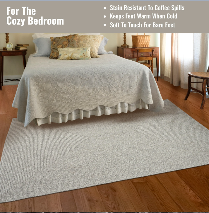 Ultra Durable Braided Rectangular Rug Slate 6' X 9' by Homeportonline
