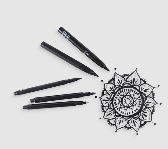 Ink Works Markers Black Set Of 5 by Homeportonline