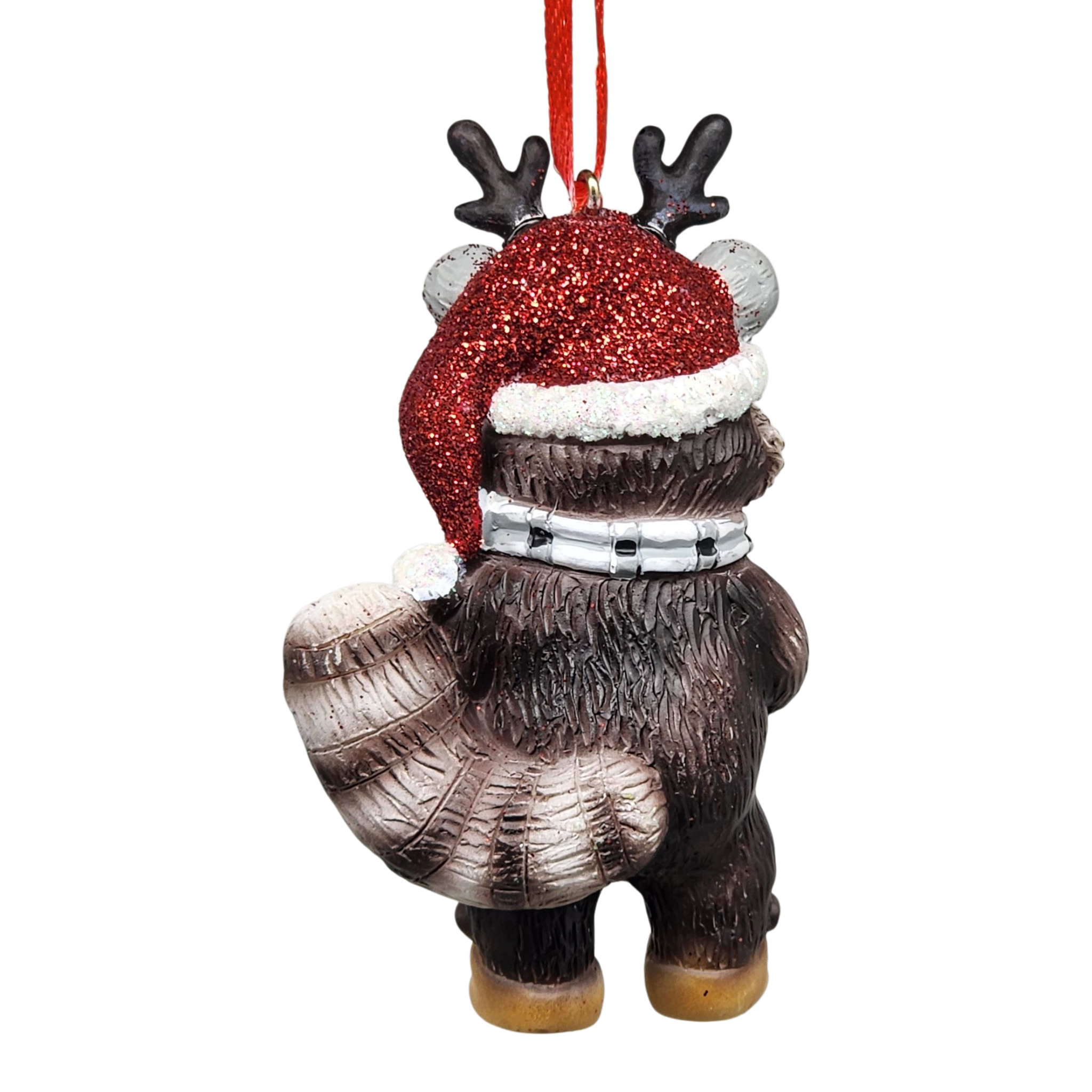 Adorable Christmas Raccoon Ornament - Approximately 4 Inches