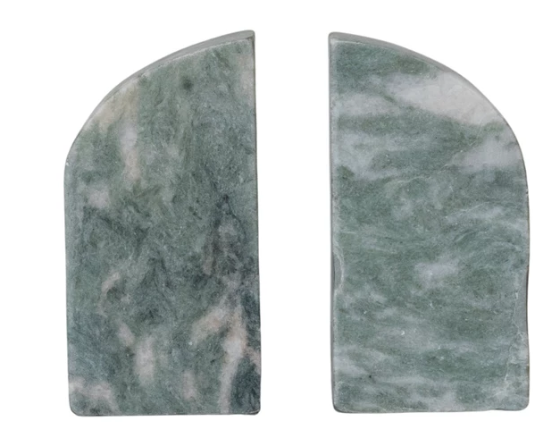 Bookends Marble Green Melange 6"h (Sold as Pair) by Homeportonline