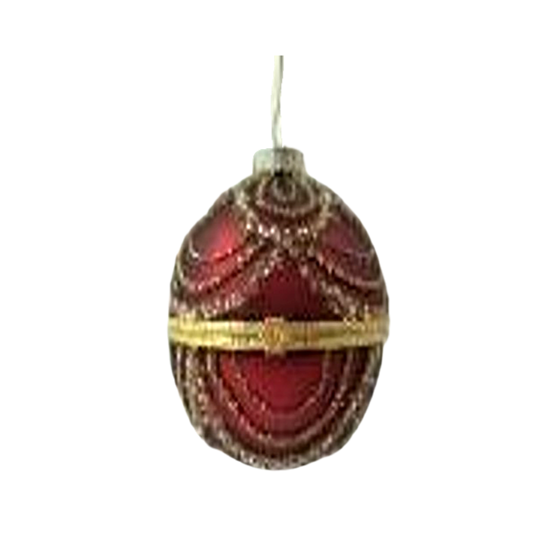 Ornament - Trinket Holder Ball Red & Gold by Homeportonline