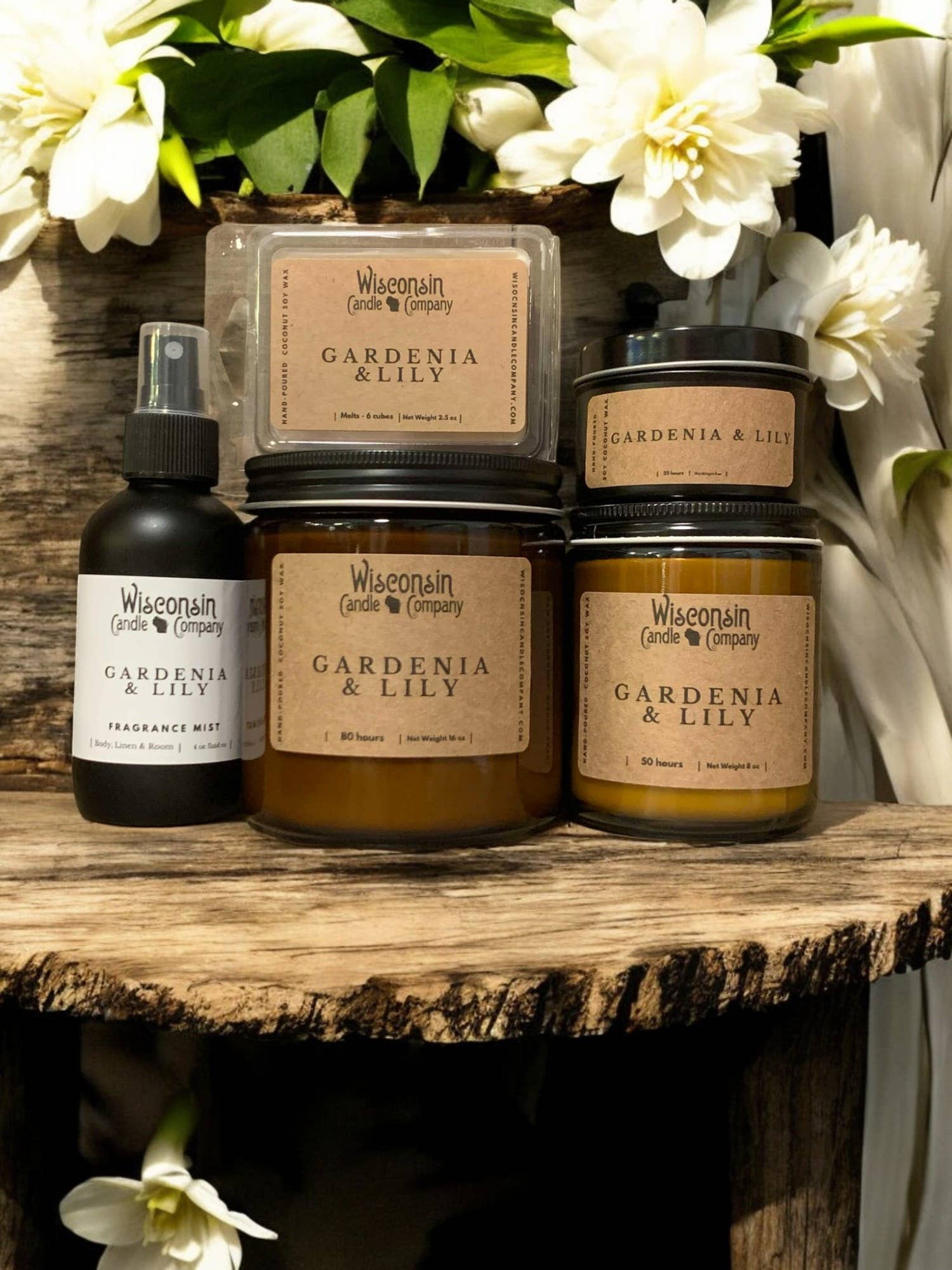 Wisconsin Candle Company - Gardenia & Lily 8 oz Jar by SidePony Boutique