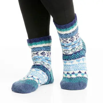 Fair Isle Pure Wool Knitted Socks