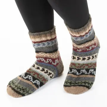 Fair Isle Pure Wool Knitted Socks